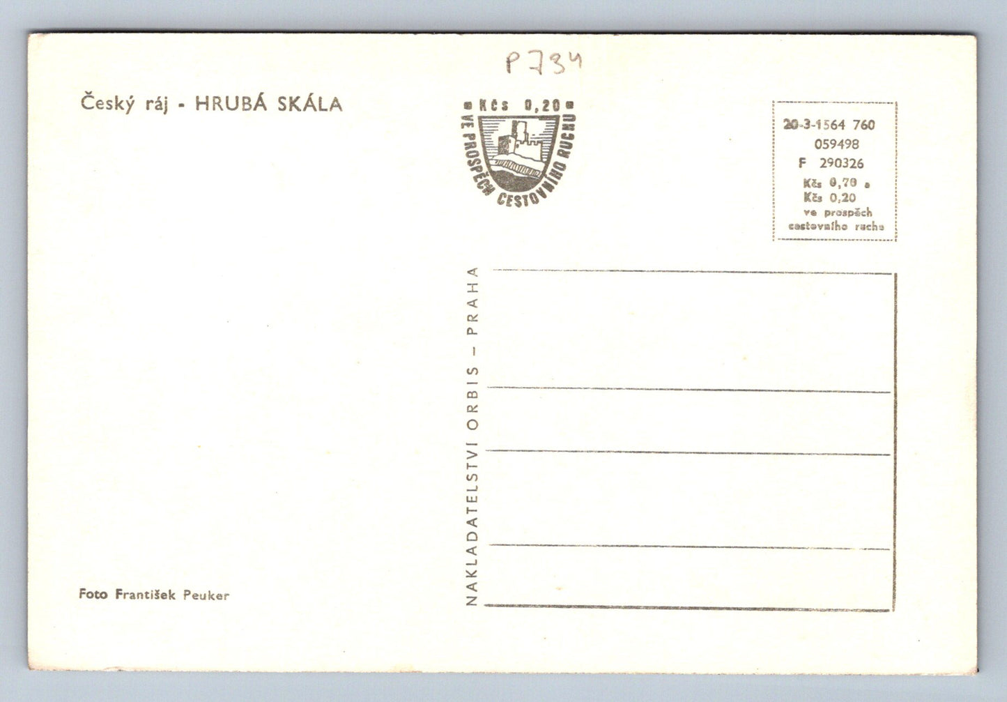 Pohlednice ČESKÝ RÁJ - HRUBÁ SKÁLA (P734)