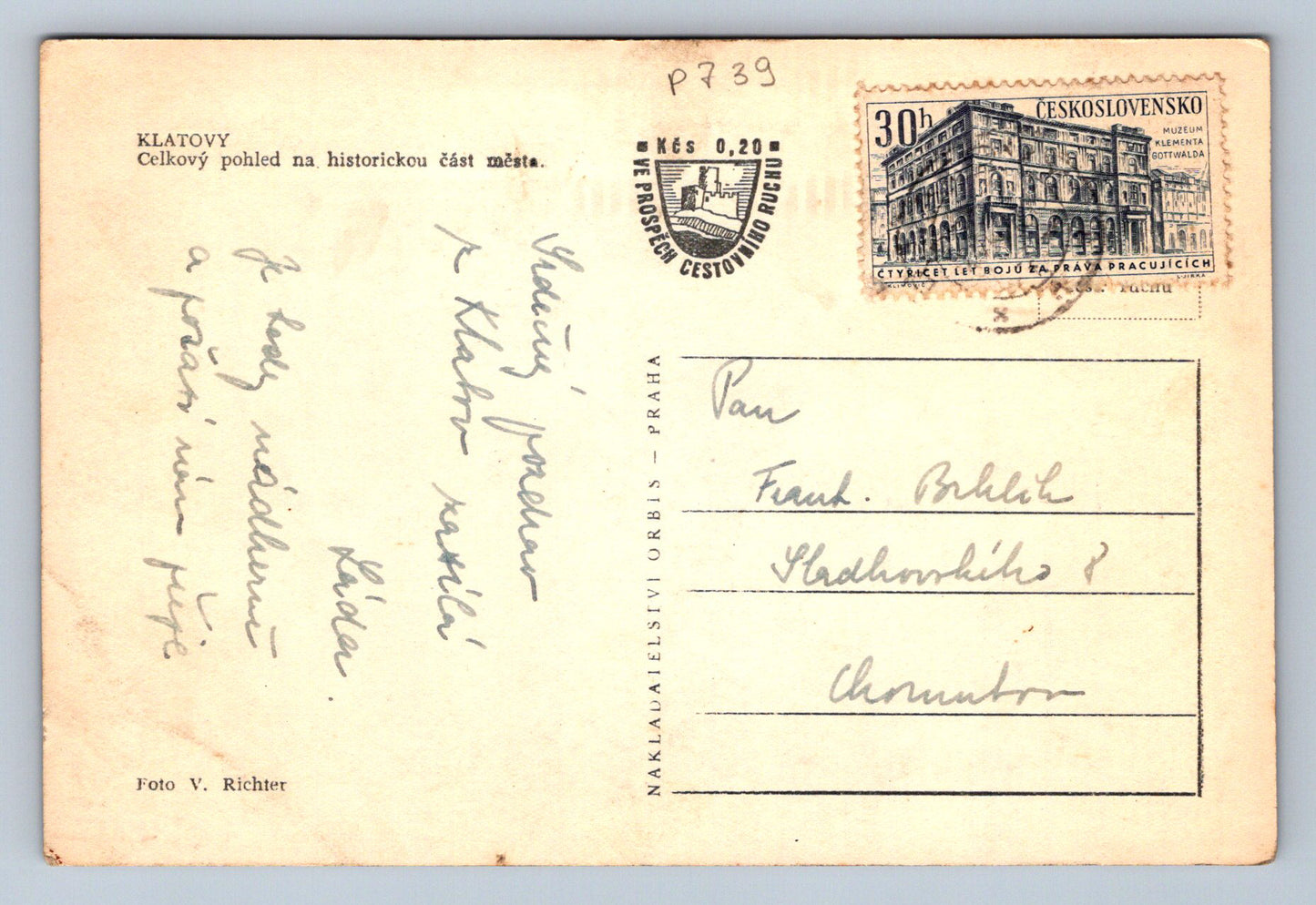 Pohlednice KLATOVY - celkový pohled na historickou část města (P739)