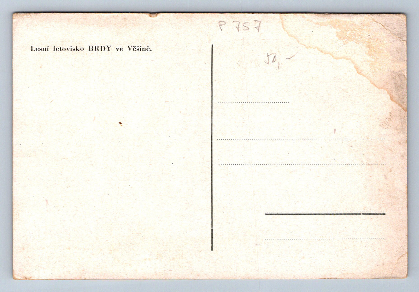 Pohlednice Lesní letovisko BRDY ve Věšíně (P757)