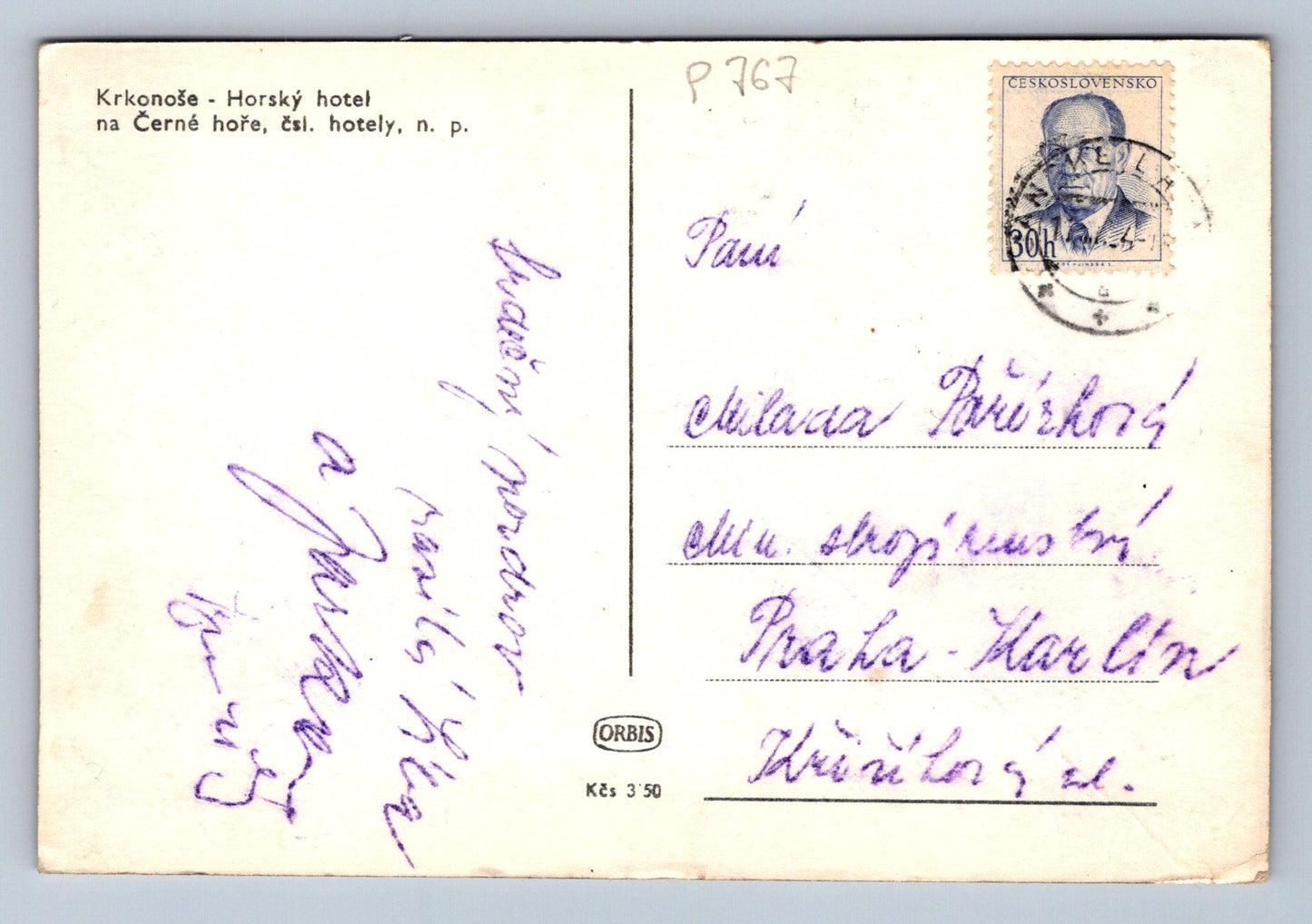 Pohlednice Krkonoše - Horský hotel na Černé hoře (P767)