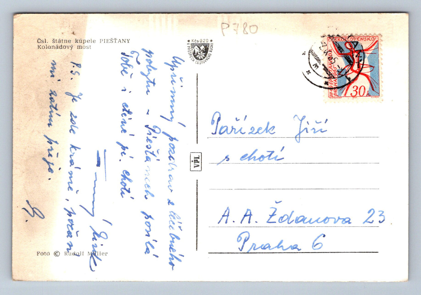 Pohlednice Čsl. štátne kúpele PIEŠŤANY - Kolonádový most (P780)