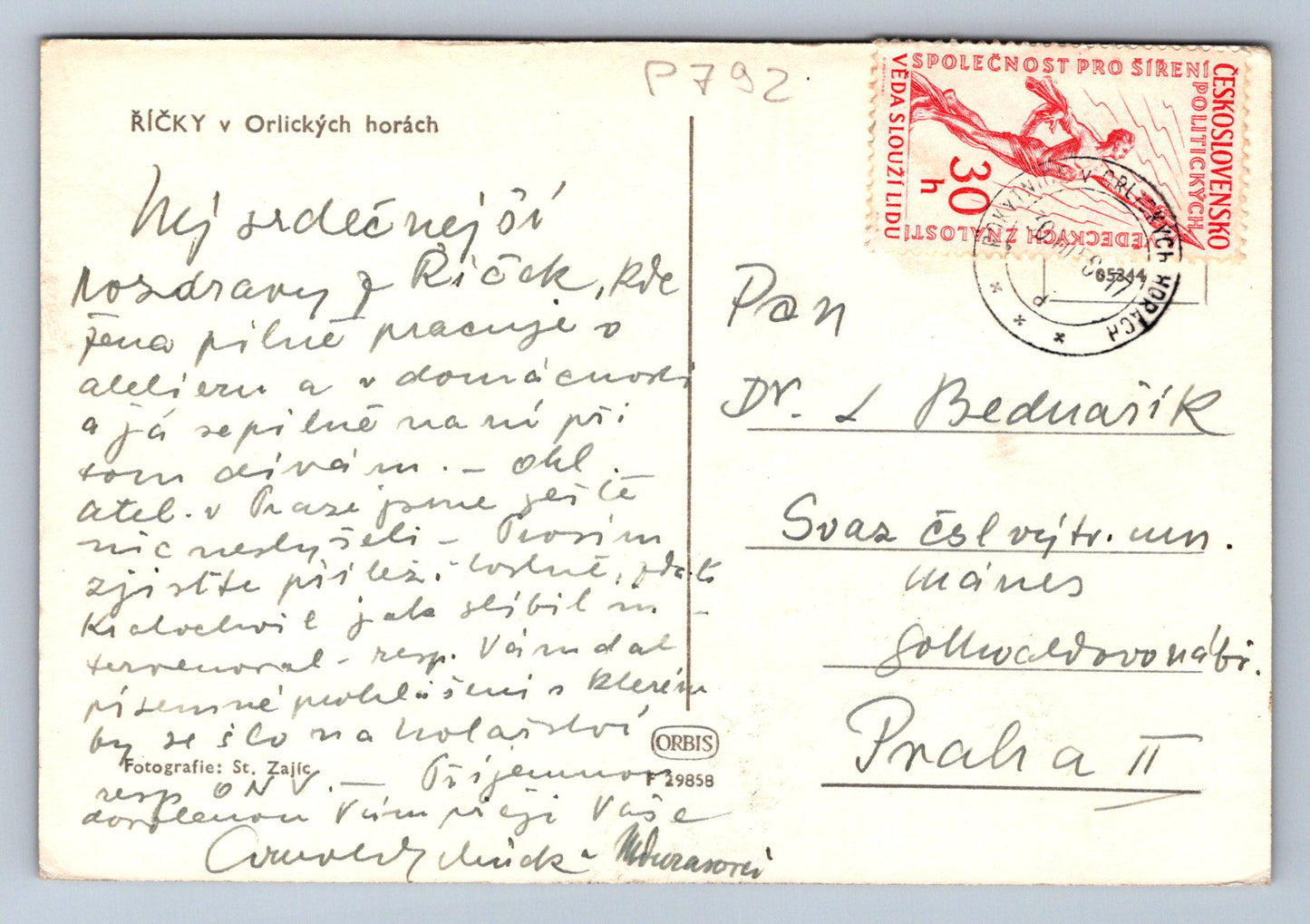 Pohlednice ŘÍČKY v Orlických horách (P792)