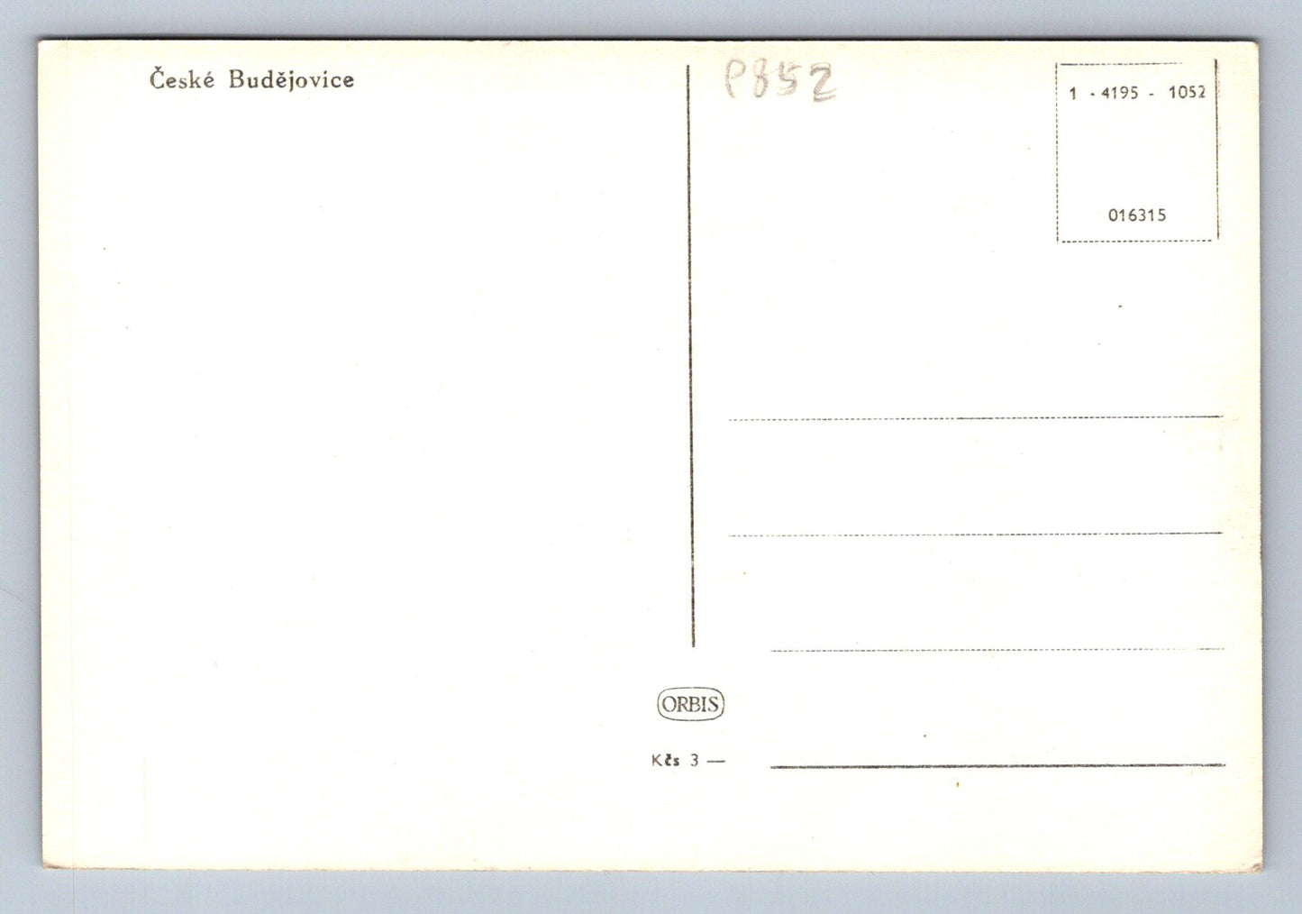 Pohlednice České Budějovice (P852)