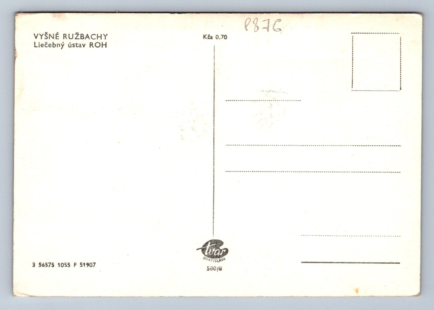 Pohlednice VYŠNÉ RUŽBACHY - Liečebný ústav ROH (P876)
