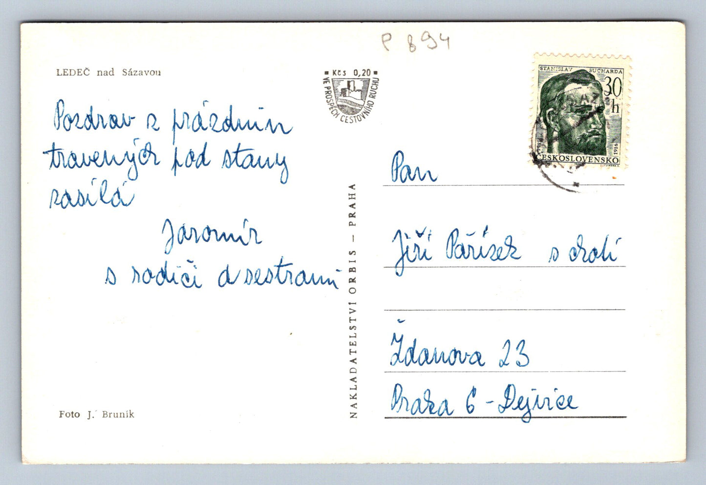 Pohlednice LEDEČ - nad Sázavou (P894)