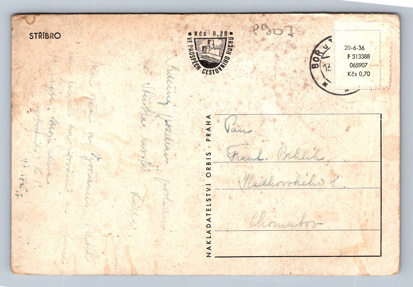 Pohlednice STŘÍBRO (P907)