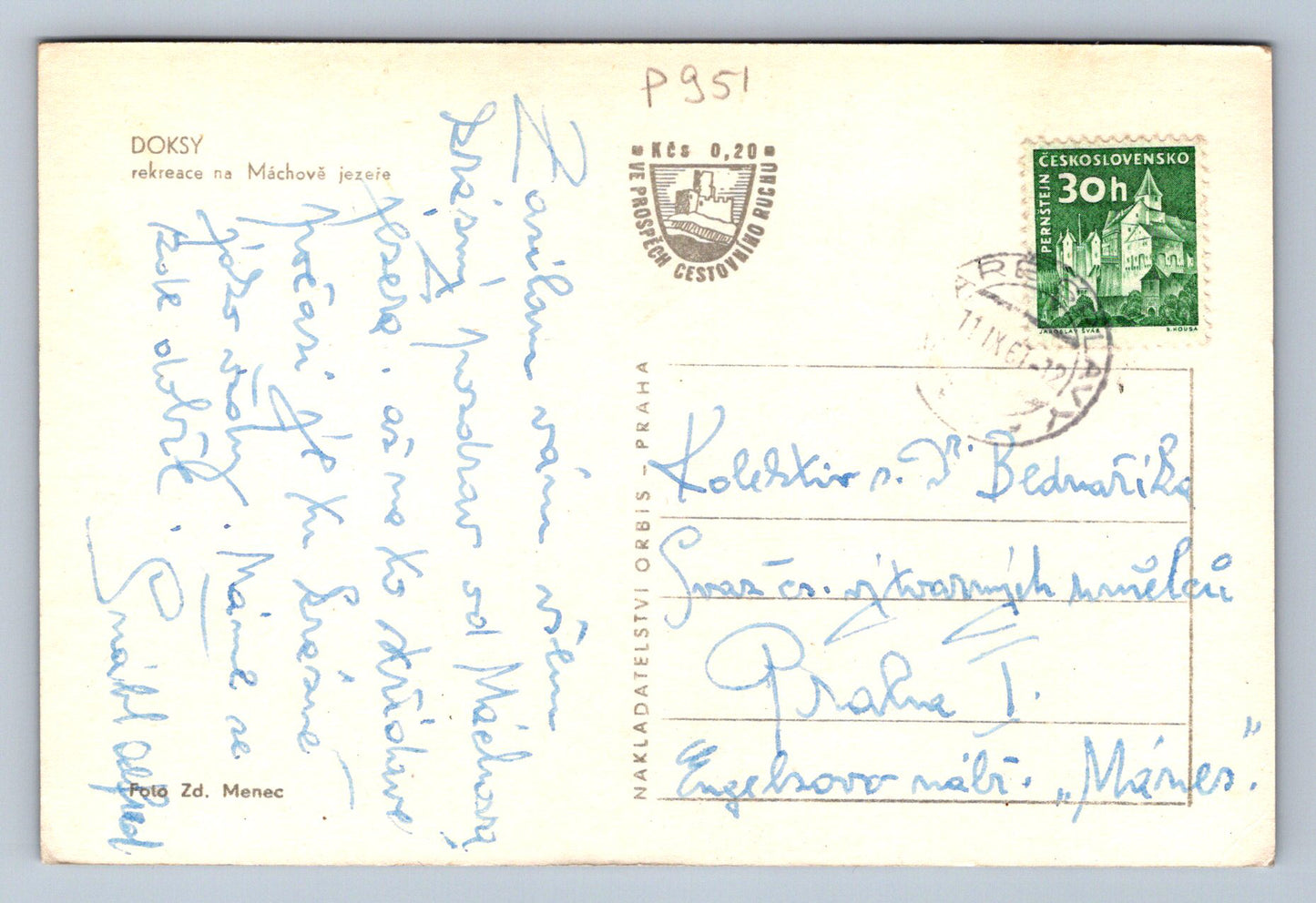 Pohlednice DOKSY - rekreace na Máchově jezeře (P951)