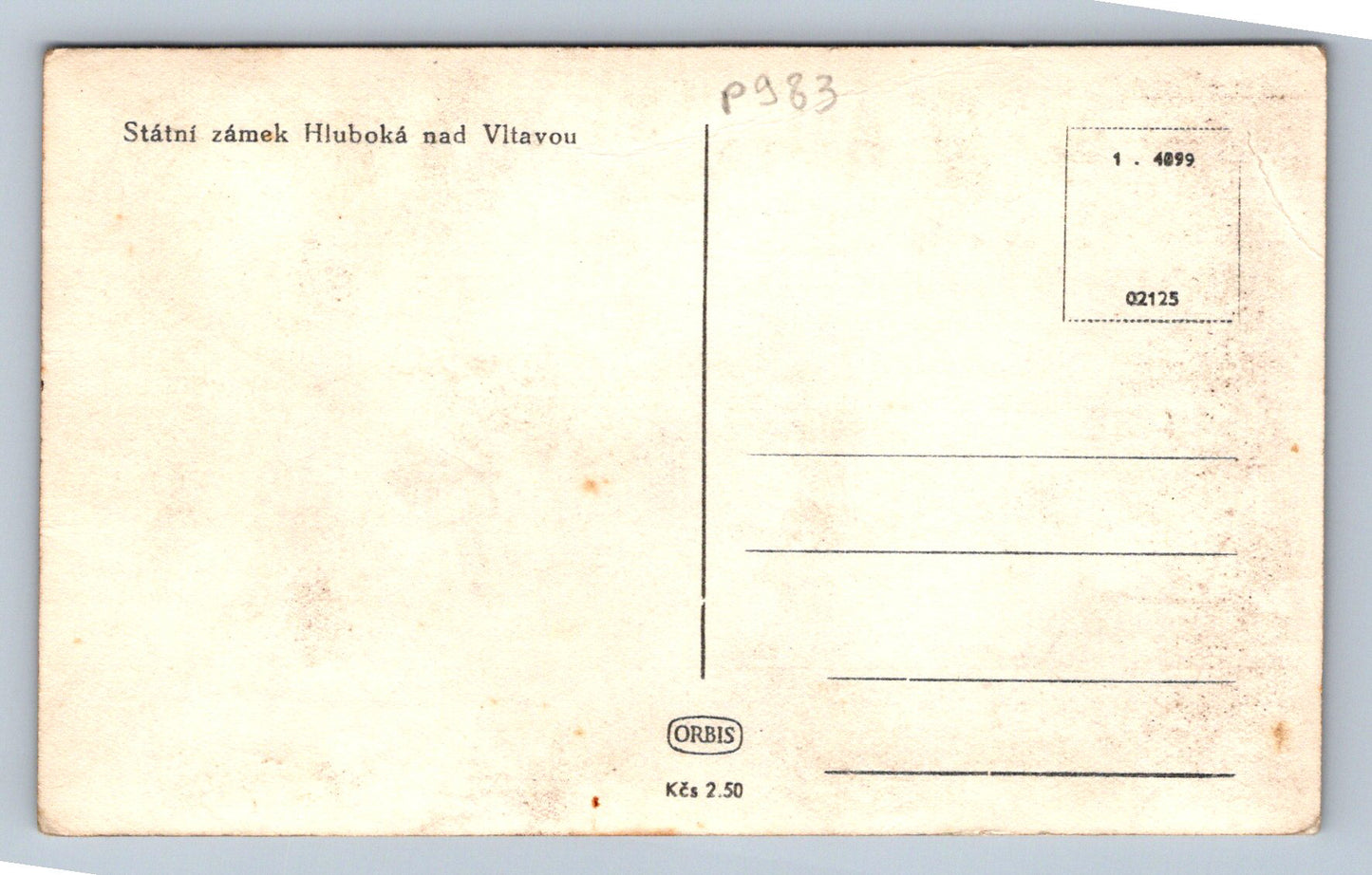 Pohlednice Státní zámek Hluboká nad Vltavou (P983)