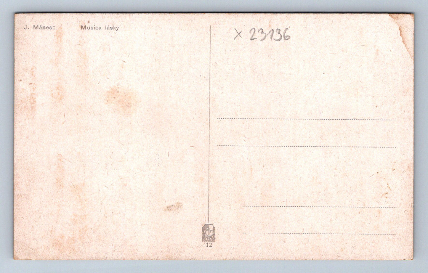 Postcard J. MANES: MUSIC OF LOVE (X23136)