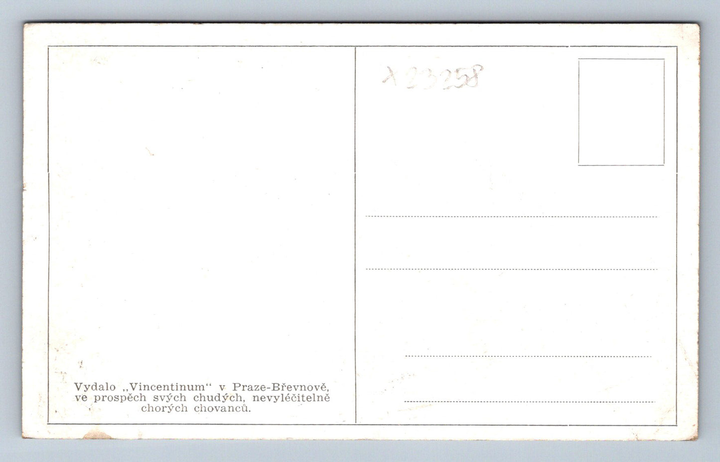 Postcard Vincentinum Prague Břevnov – for the poor and sick (X23258)