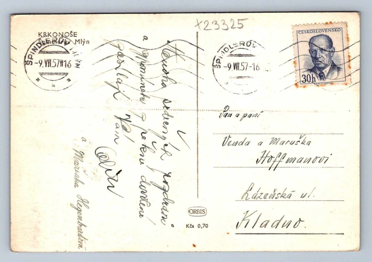 Postcard KRKONOSE - ŠPINDLERŮV MLÝN (X23325)