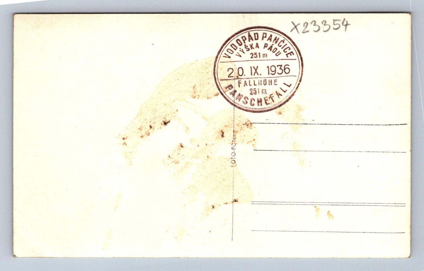 Postcard KRKONOSE MOUNTAINS PANČICE WATERFALL (X23354)