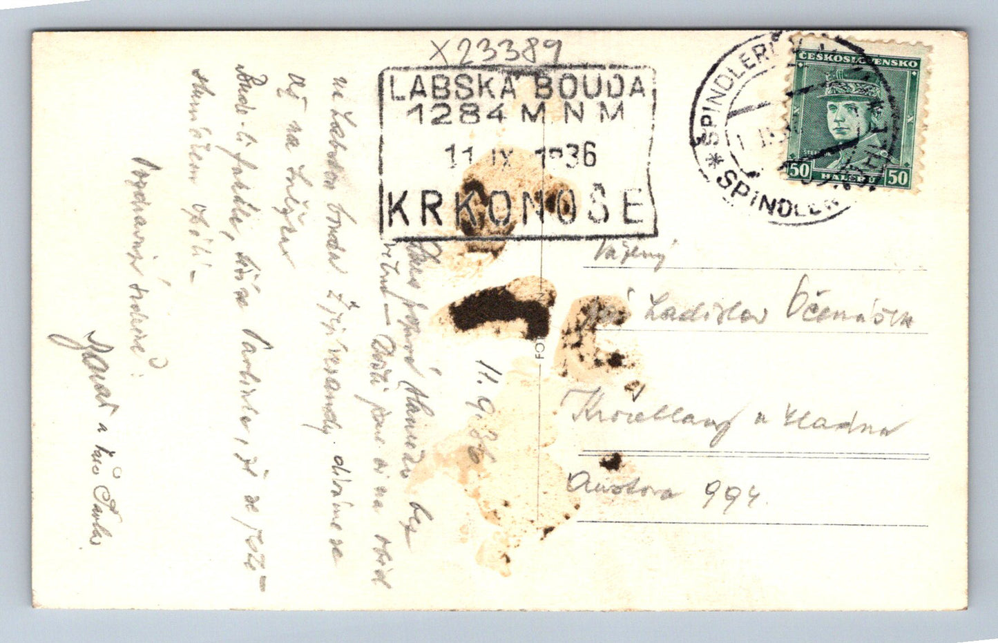 Postcard KRKONOSE - ELBE SHED 1284 MNM (X23389)