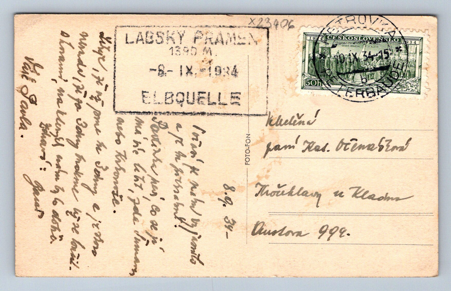 Postcard KRKONOSE - THE FORMATION OF THE ELBE (X23406)