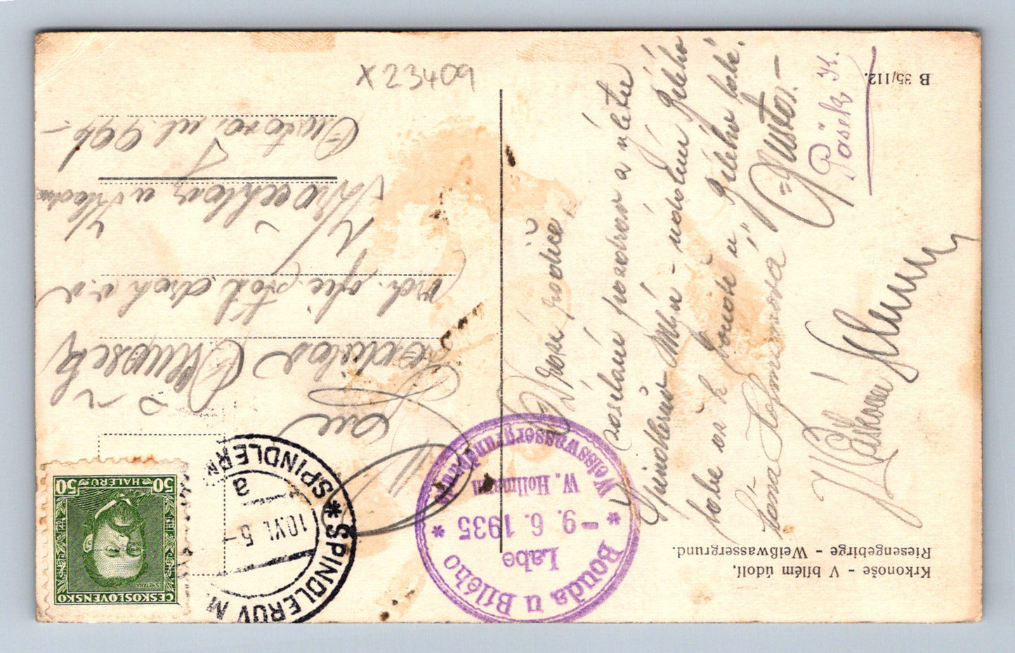 Postcard KRKONOSE MOUNTAINS SPINDLERŮV MLÝN - IN THE WHITE VALLEY (X23409)