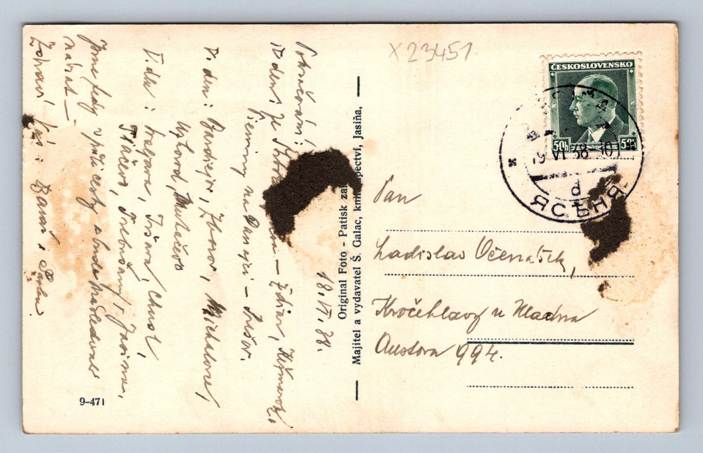 Postcard JASIŃA - KVASY: MILKING SHEEP (X23451)