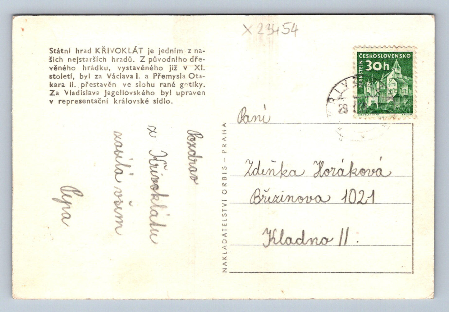 Postcard KRIVOKLÁT (X23454)