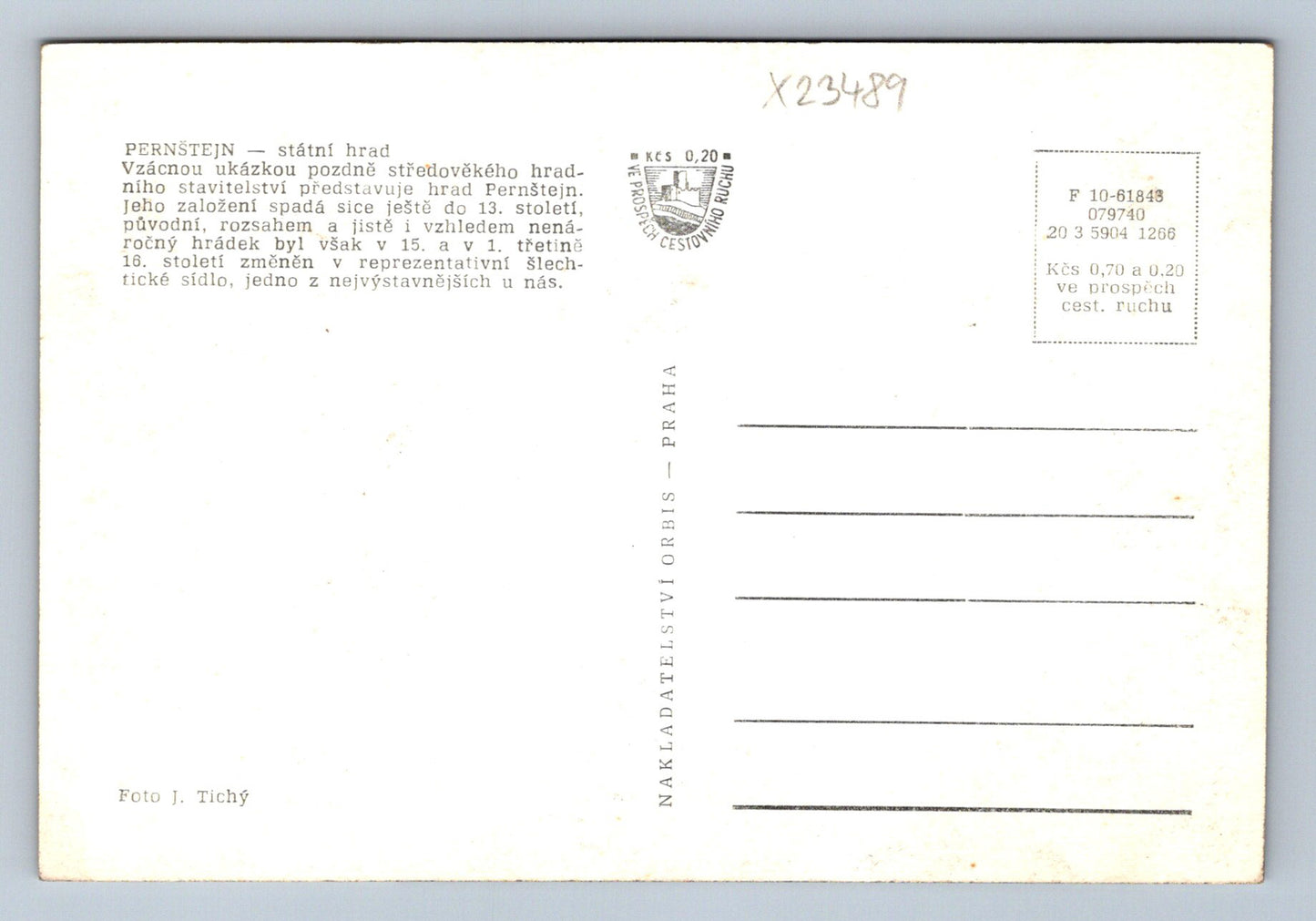 Postcard PERNŠTEJN - STATE CASTLE (X23489)