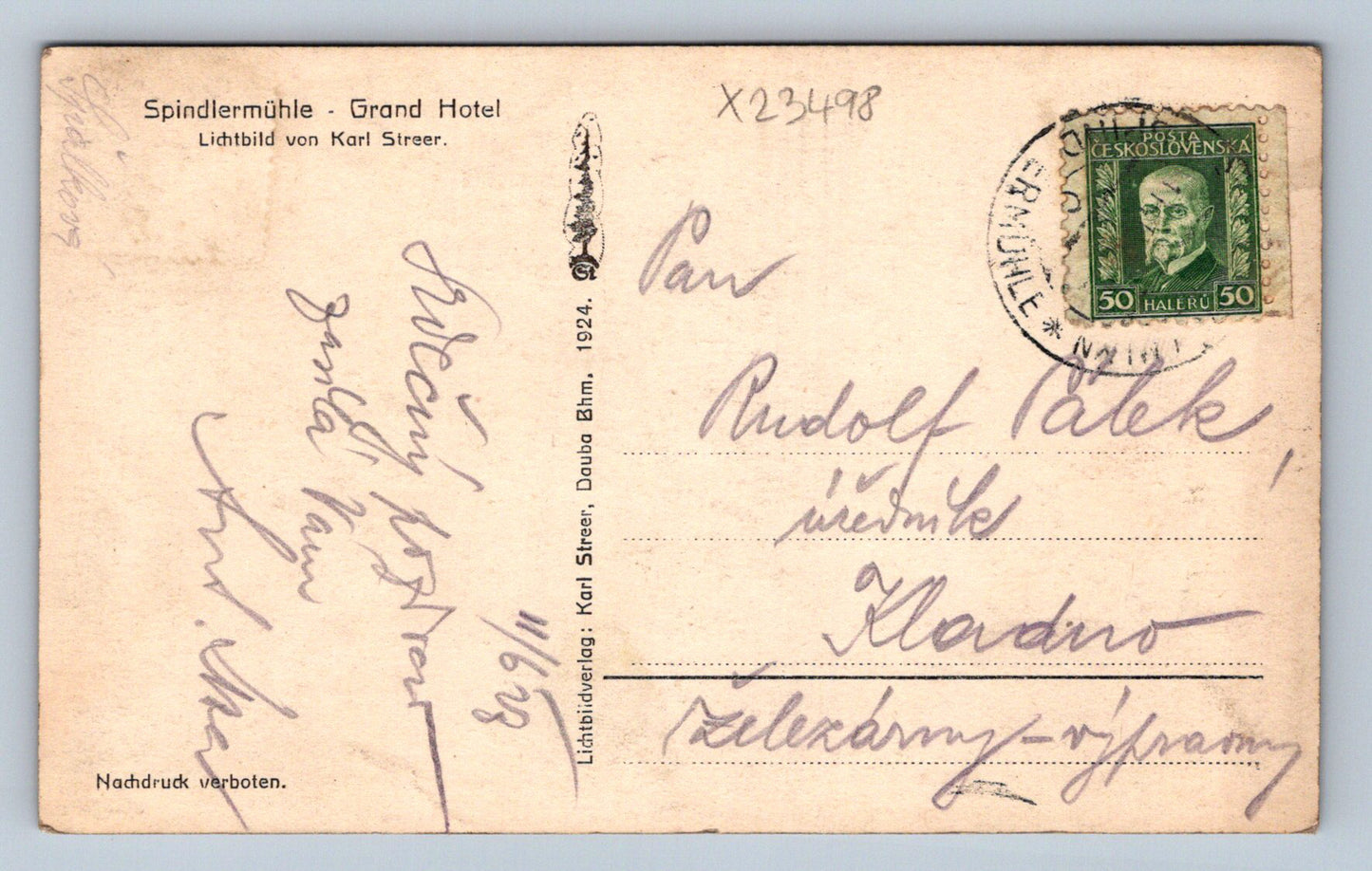 Postcard SPIDLERMÜHLE - GRAND HOTEL (X23498)