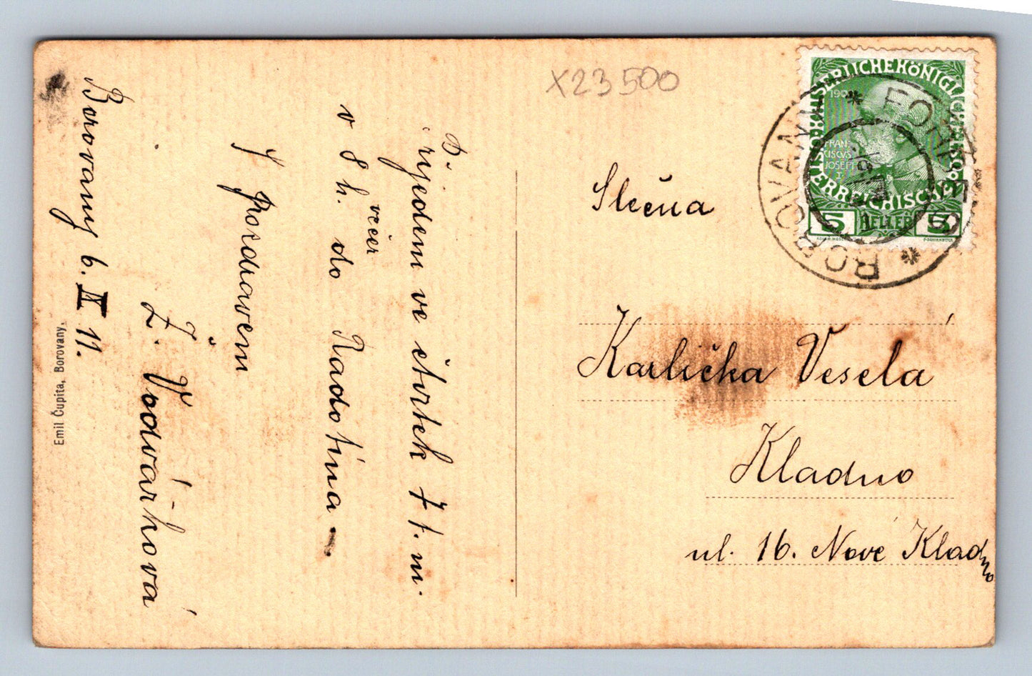 Pohlednice BOROVANY - NÁMĚSTÍ (X23500)