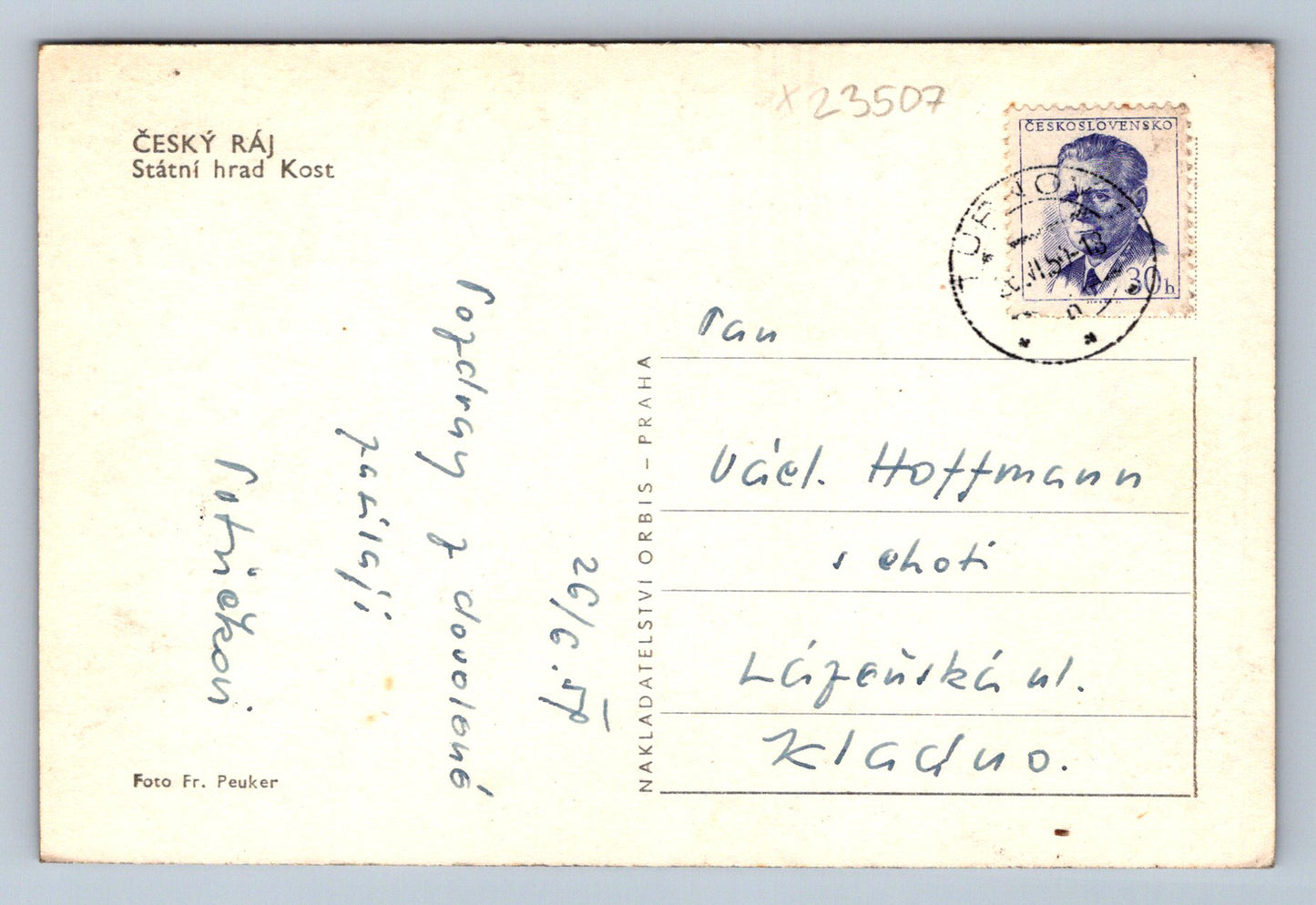 Postcard BOHEMIAN PARADISE - KOST STATE CASTLE (X23507)