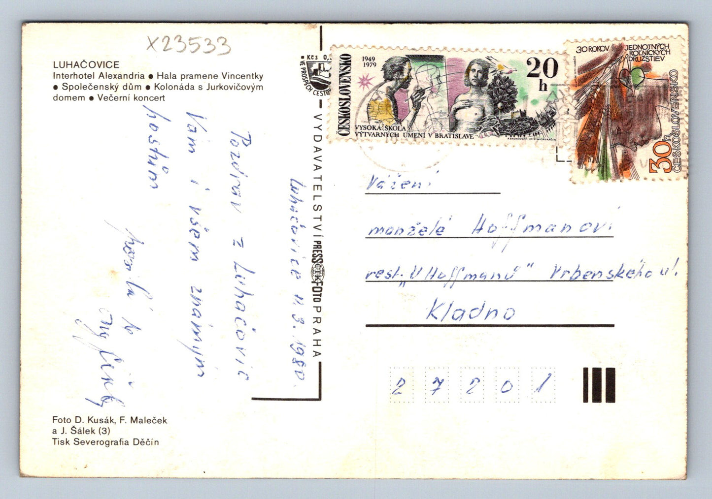 Postcard LUHAČOVICE (X23533)