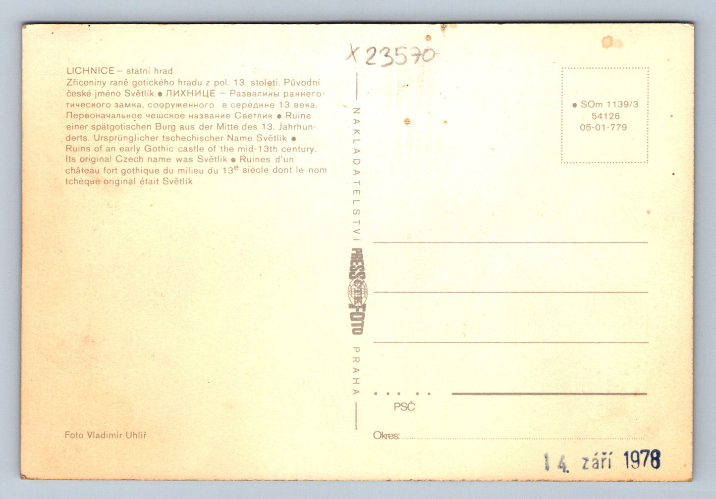 Postcard LICHNICE (X23570)