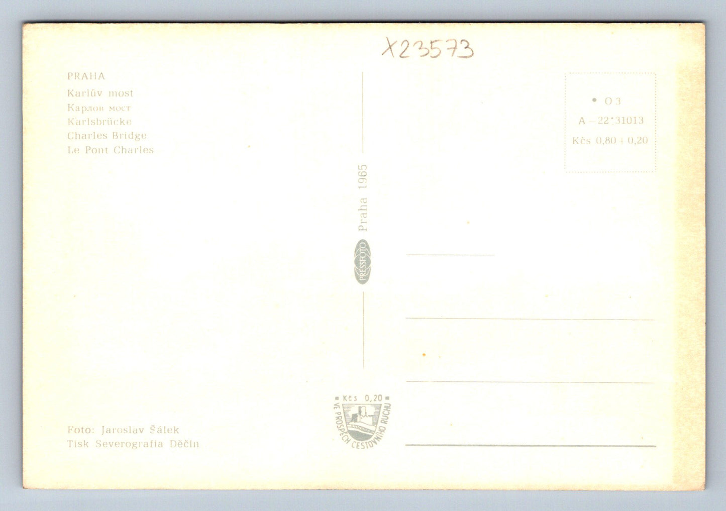 Postcard PRAGUE CHARLES BRIDGE (X23573)