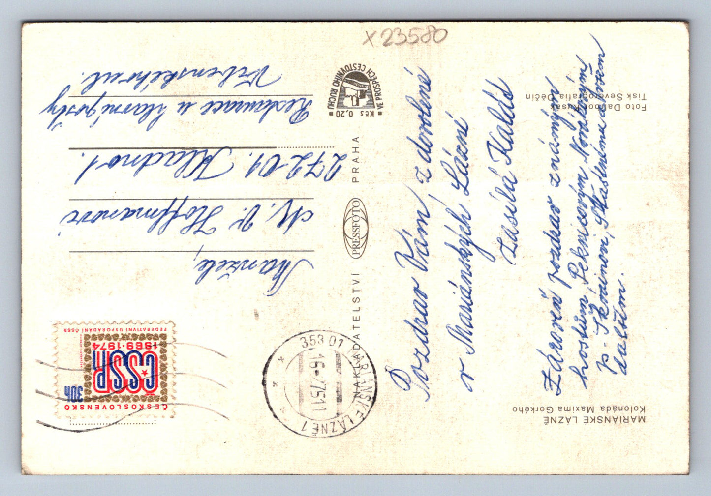 Postcard MARIANSKÉ LÁZNĚ (X23580)