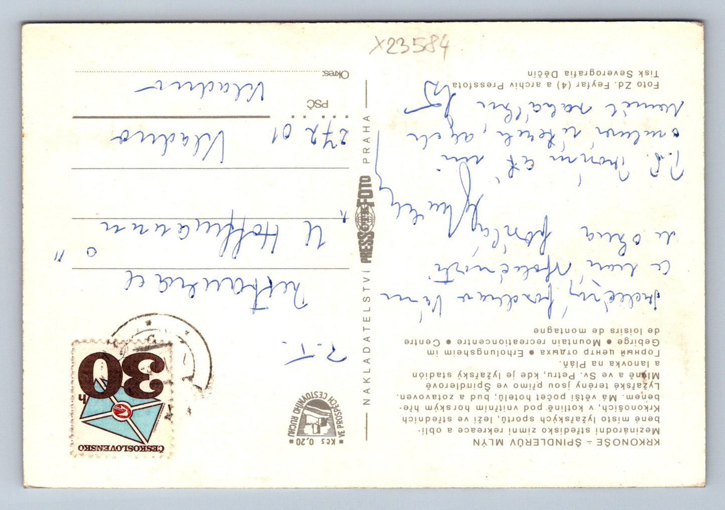 Postcard KRKONOSE MOUNTAINS - ŠPINDLERŮV MLÝN (X23584)