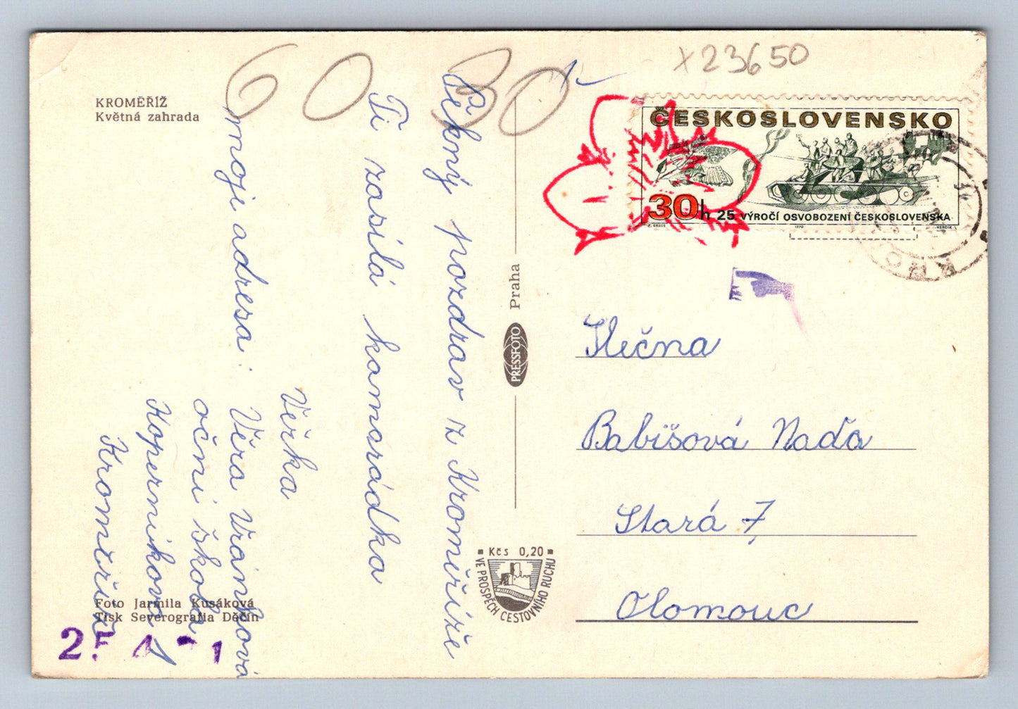 Postcard KROMĚŘÍŽ (X23650)