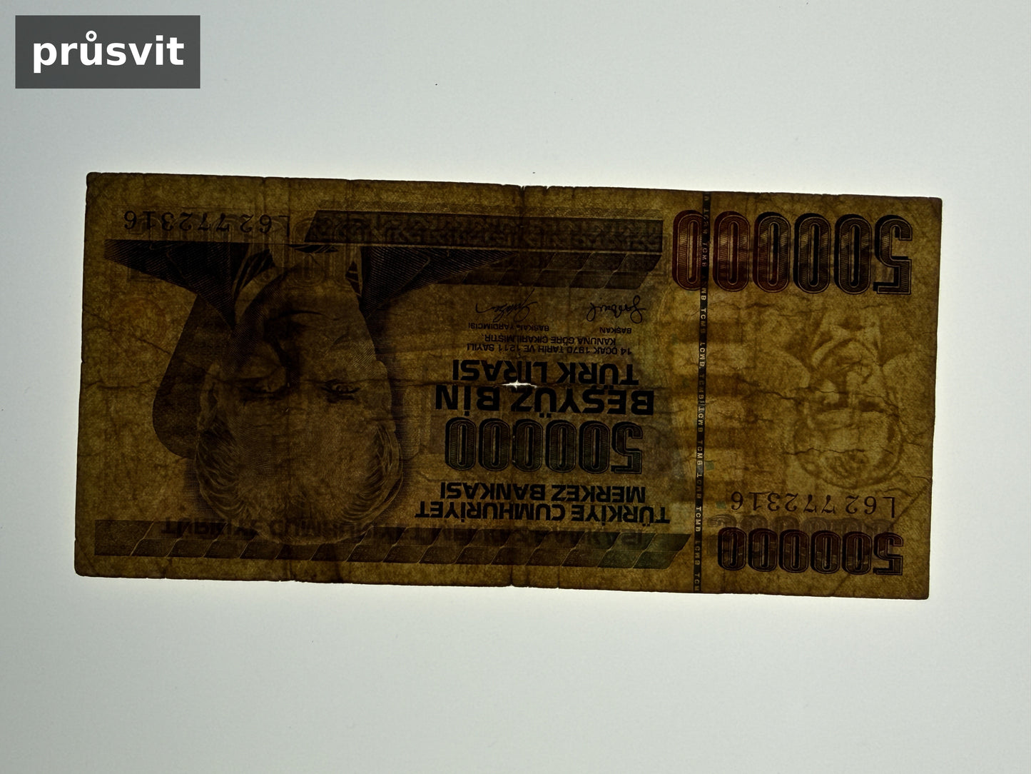 Bankovka Turecko 500000 Türk Lirası 1993 L L62 772316 (B0120)