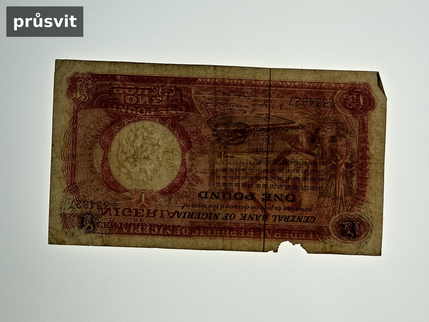 Bankovka Nigérie 1 Pound 1963 1967 B 334827 (B0141)