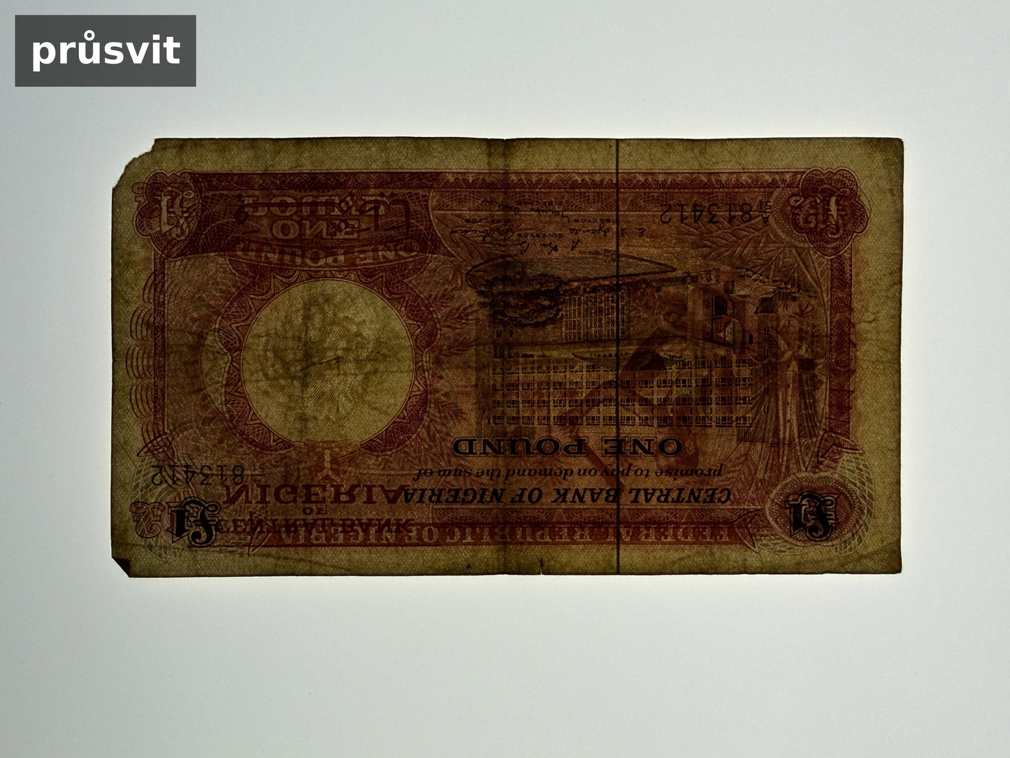 Bankovka Nigérie 1 Pound 1967 A A 813412 (B0160)