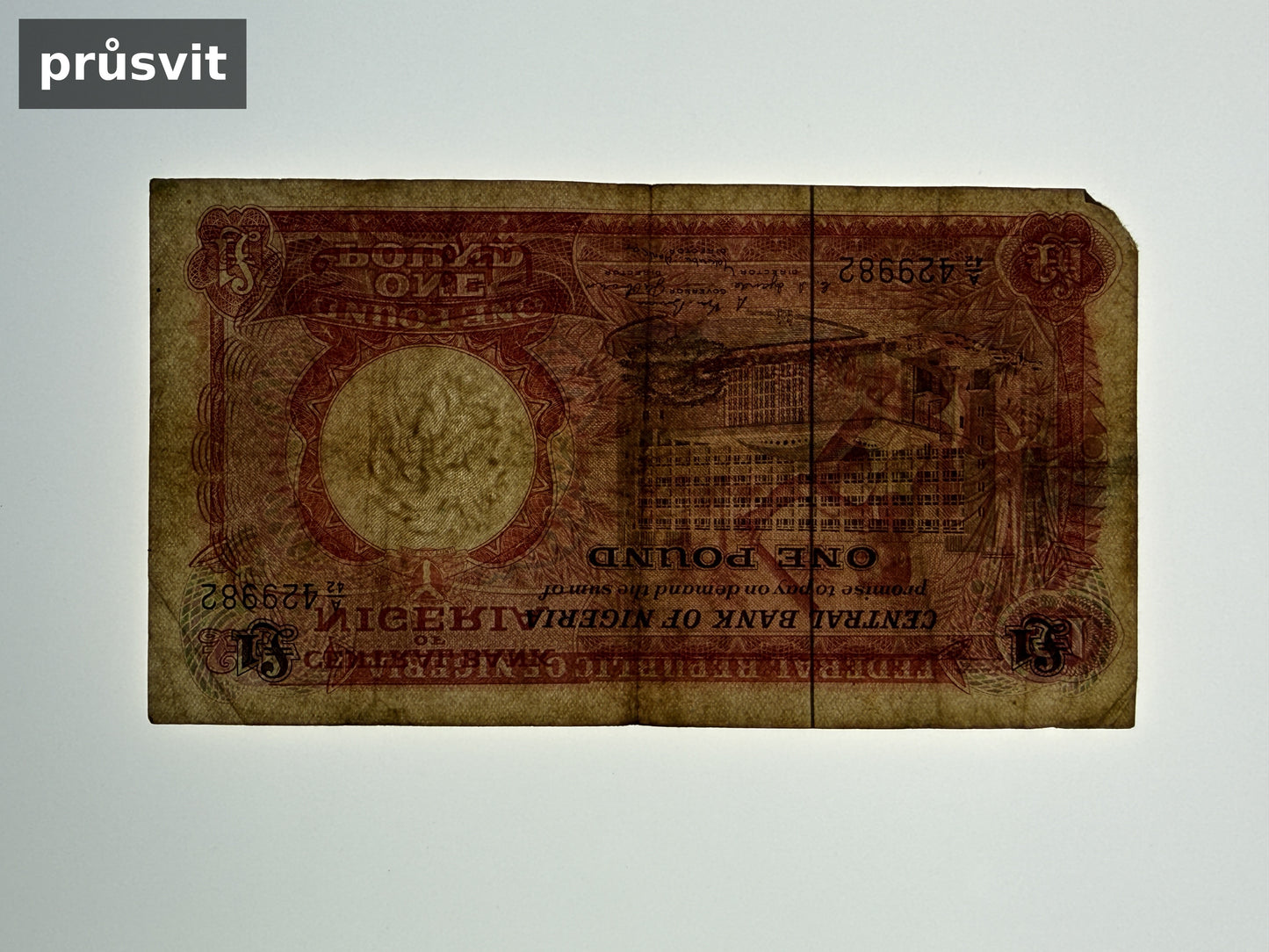 Bankovka Nigérie 1 Pound 1959 1967 A 429982 (B0162)