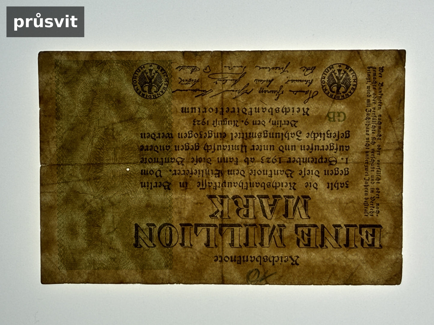 Bankovka Nemecko 1000000 MARK 1923 (B0191)