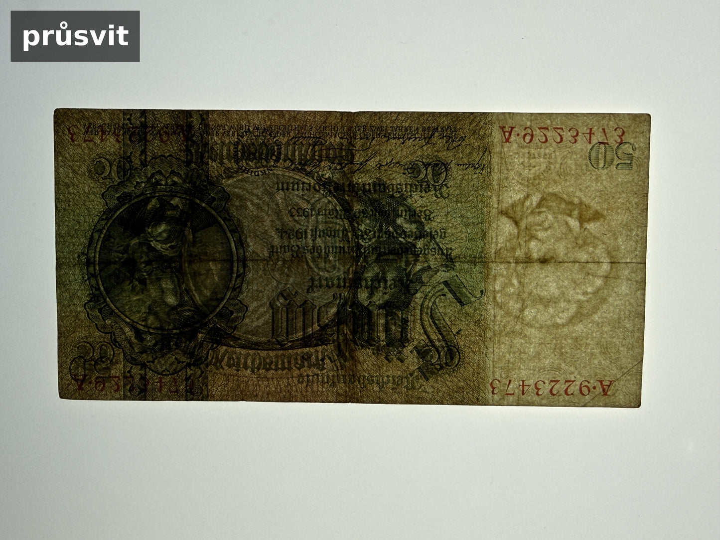 Bankovka Nemecko 50 Reichsmark 1933 A A9223473 (B0199)