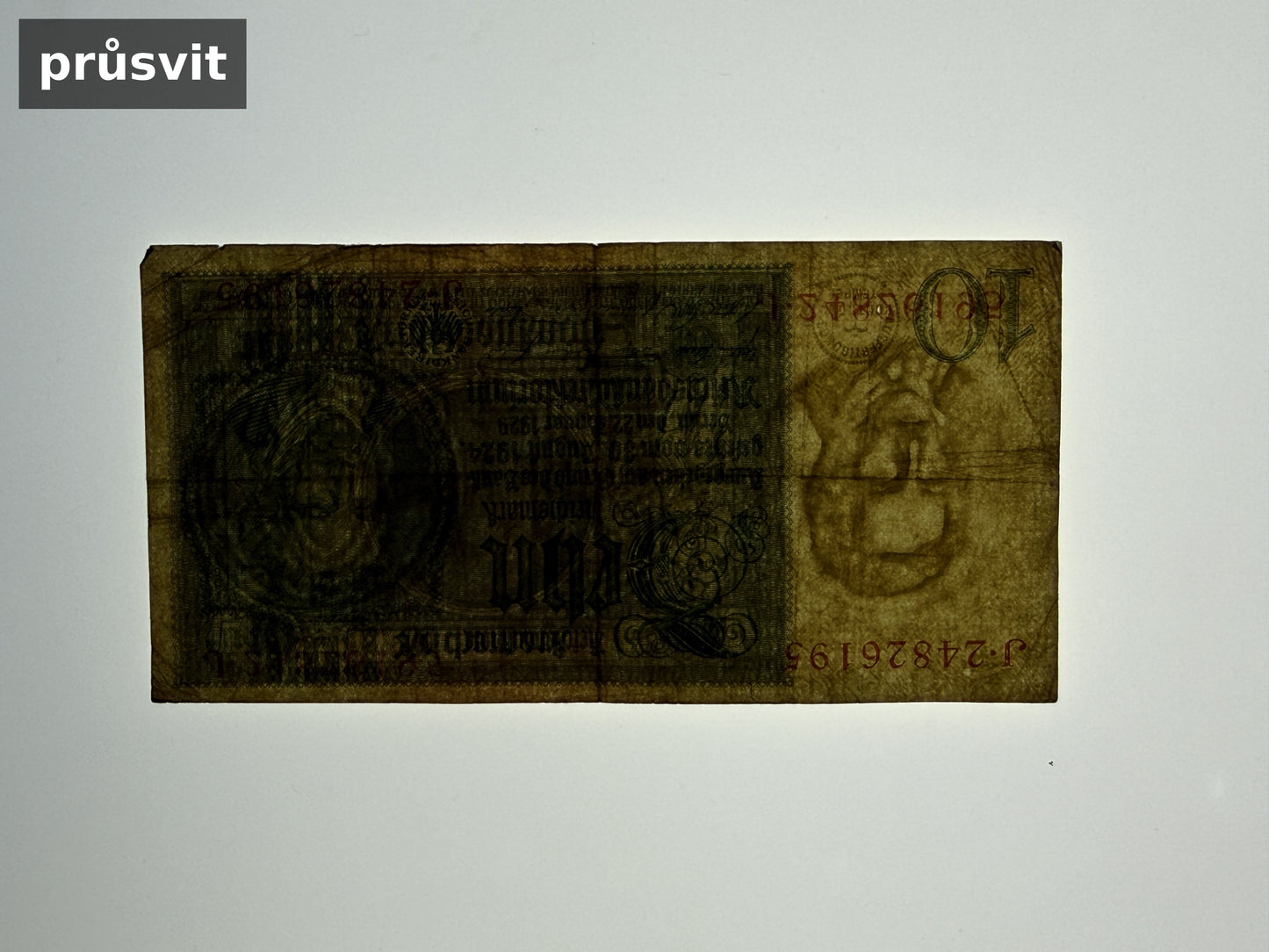 Bankovka Nemecko 10 Reichsmark 1929 E J·24826195 (B0202)