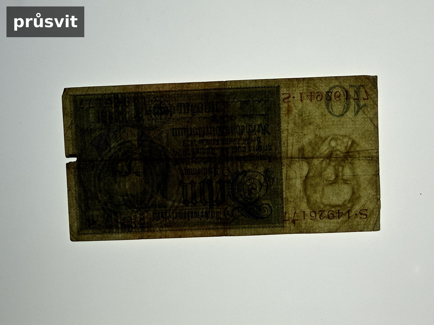 Bankovka Nemecko 10 Reichsmark 1929 S S14926177 (B0210)