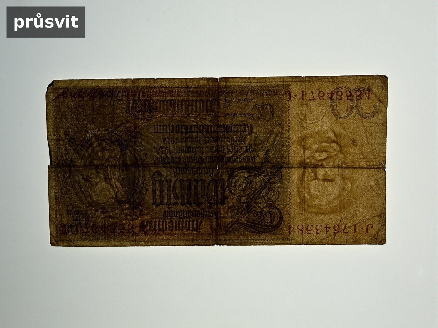 Bankovka Nemecko 20 Reichsmark 1929 J 17643584 (B0214)