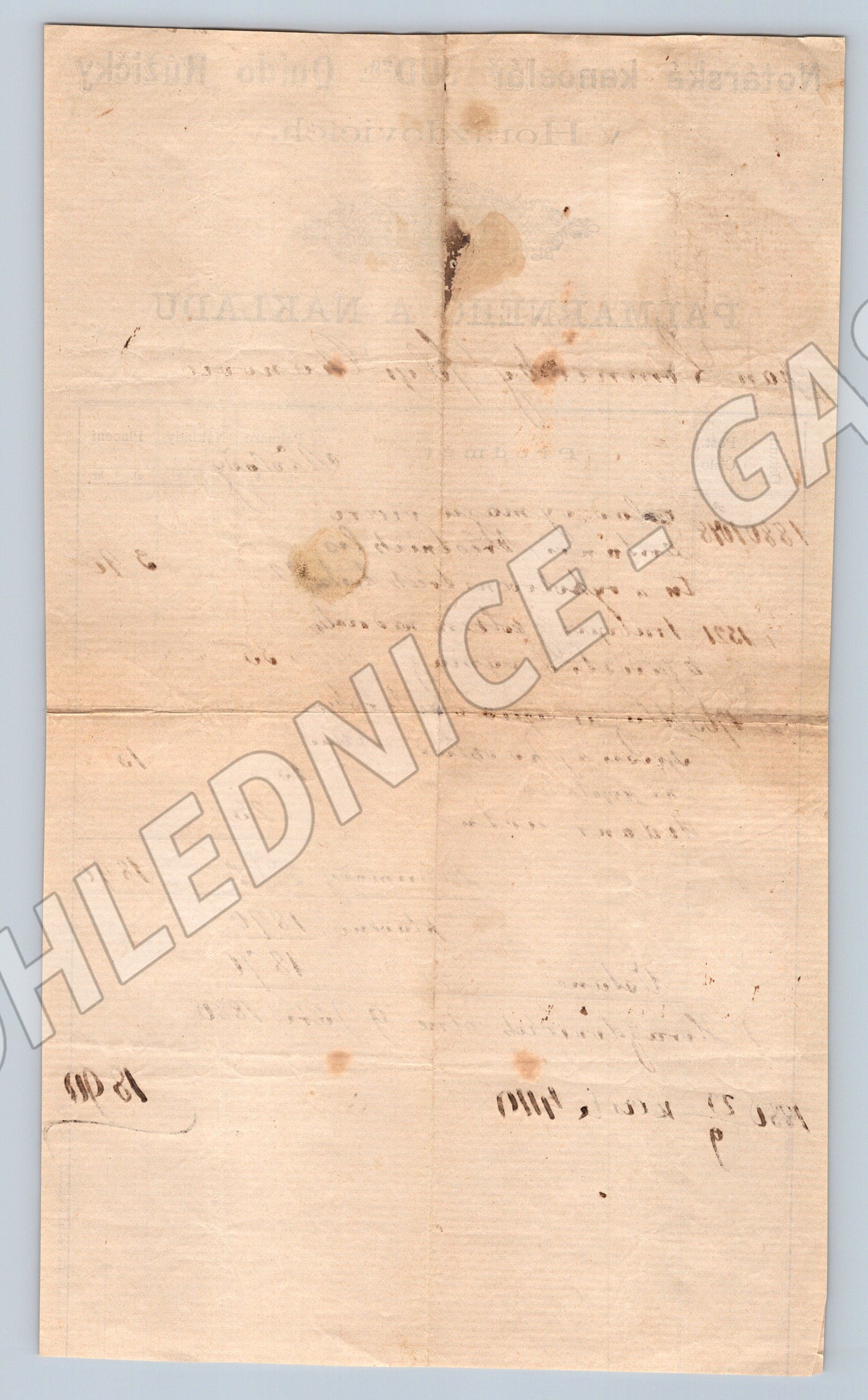 Stary Ucet Notarska kancelar JUDr. Quido Ruzicky Horazdovice 18 (F133)