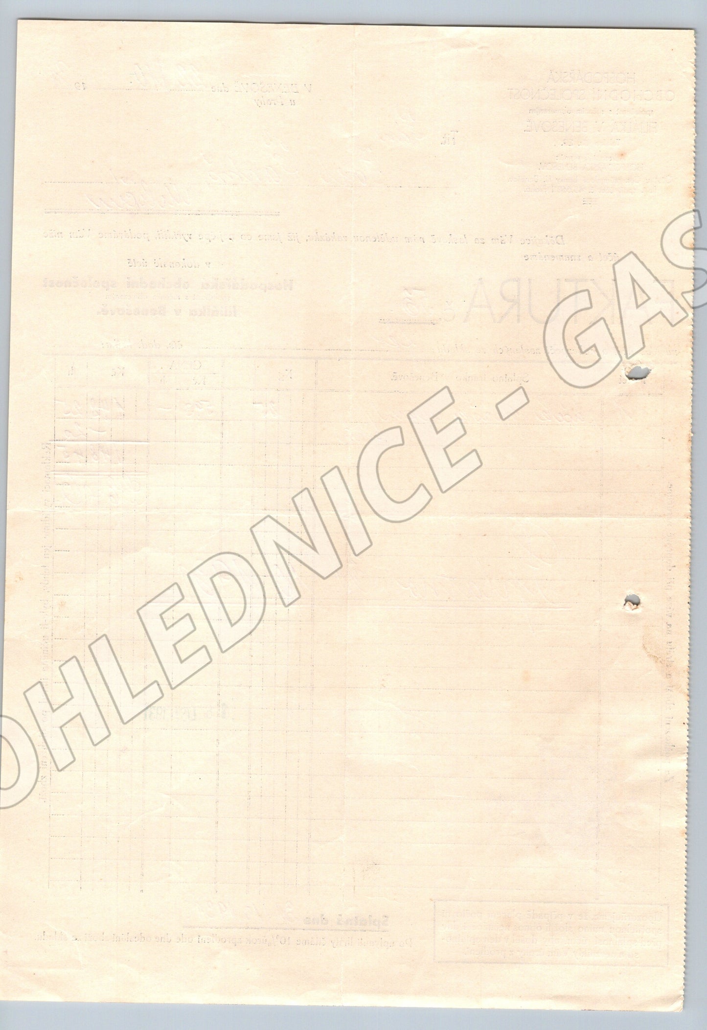 Stary Hospodářská obchodní společnost Benešov faktura 1931 (F140)