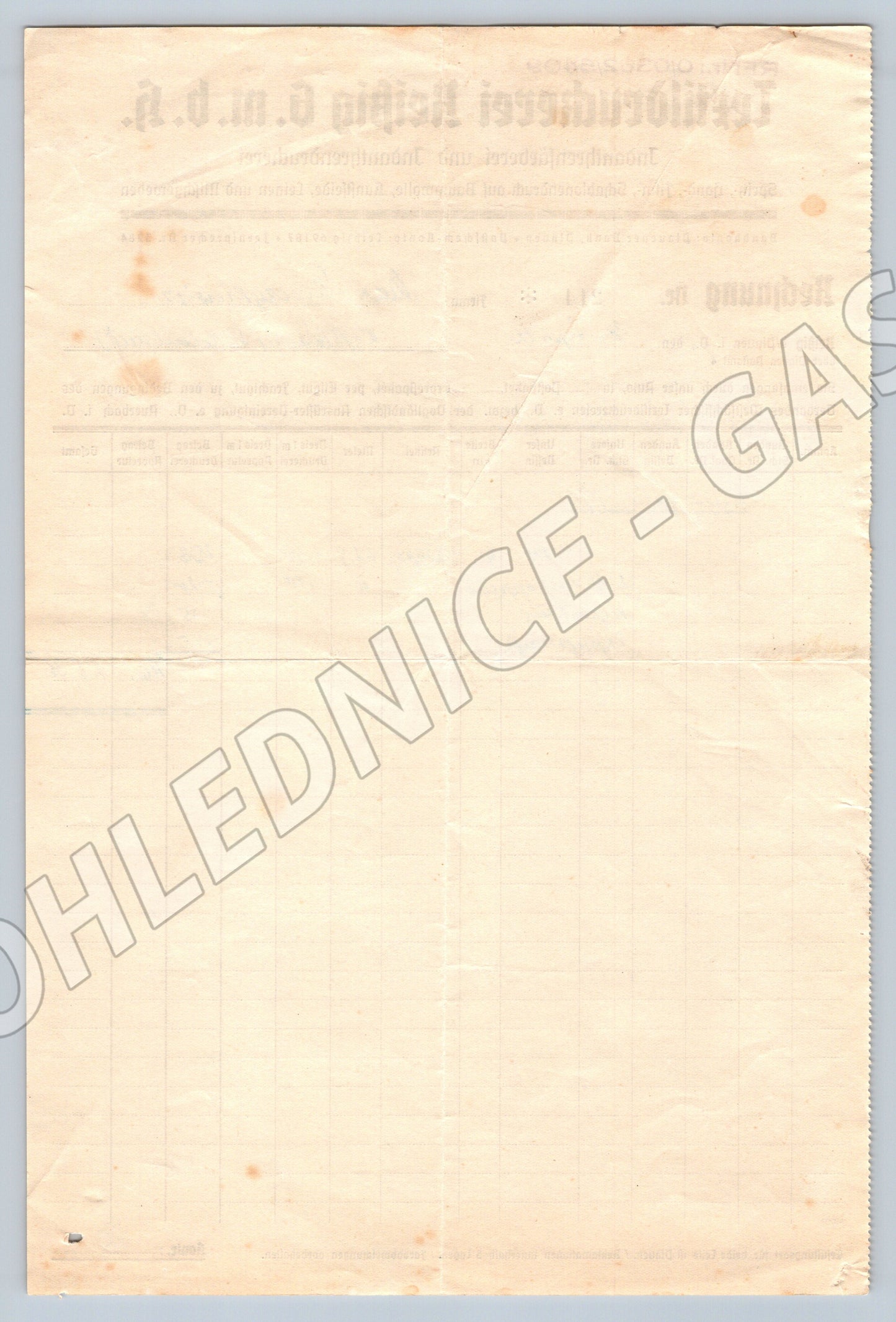 Stary Textildruckerei Reißig G. m. b. H. Plauen Rechnung 1932 (F157)