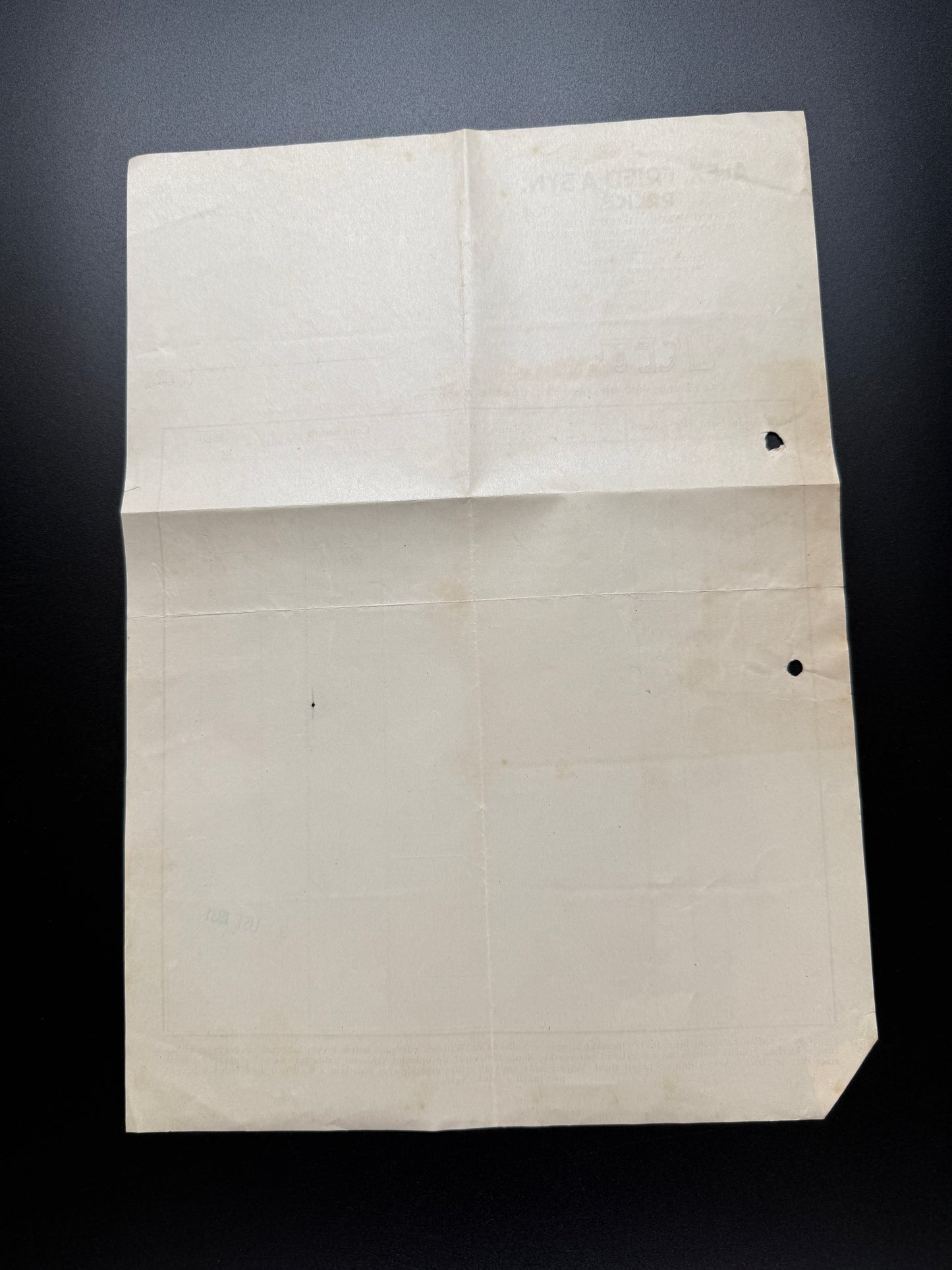 Stary dokument Alex. Fried a Syn Prčice faktura 1931 s kolkem (F194)