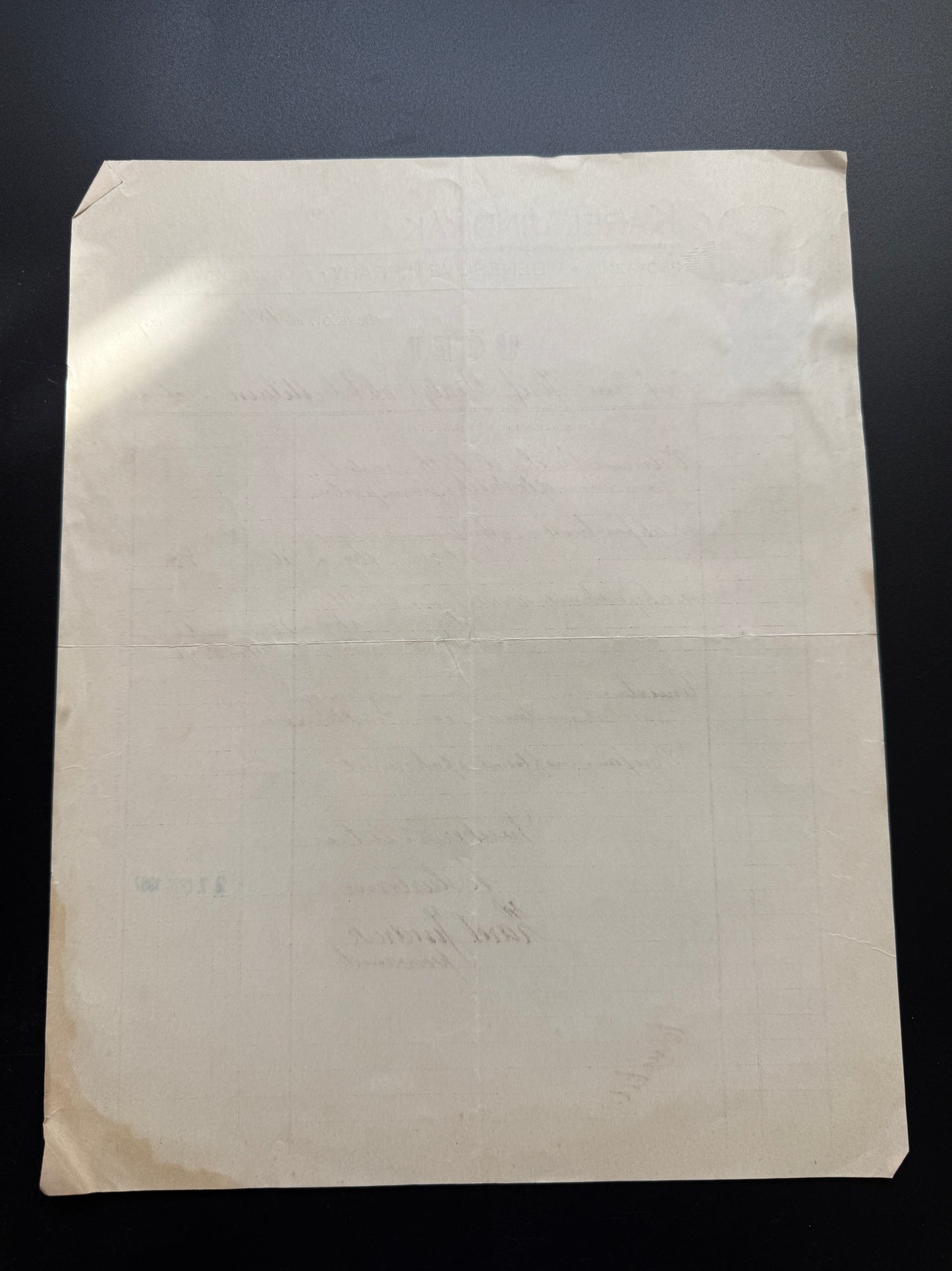 Stary účet Karel Jindrák Benešov 1937, s kolkem (F217)