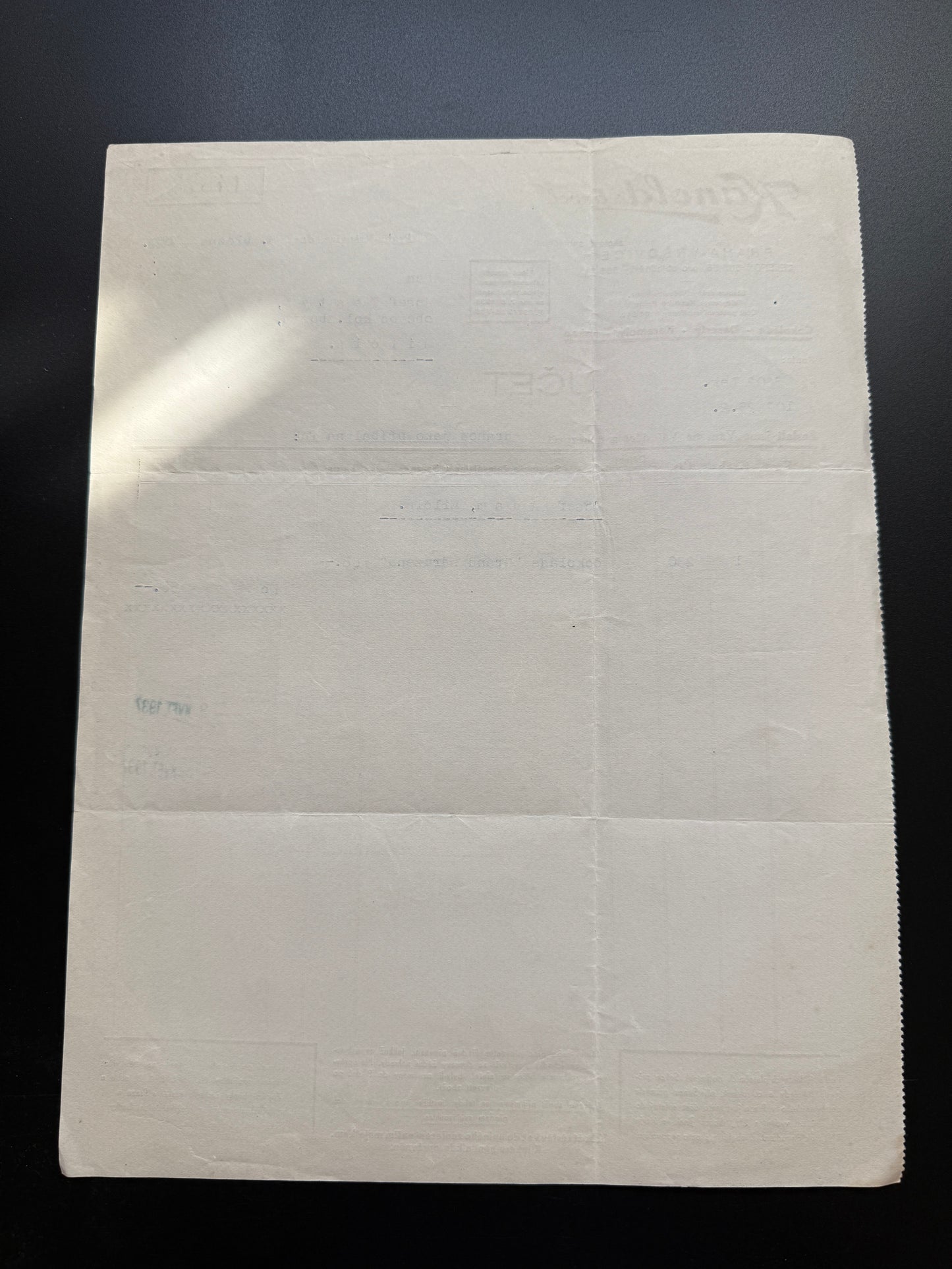 Stary účet Kanold aspol, Praha Vršovice, 1937 (F218)