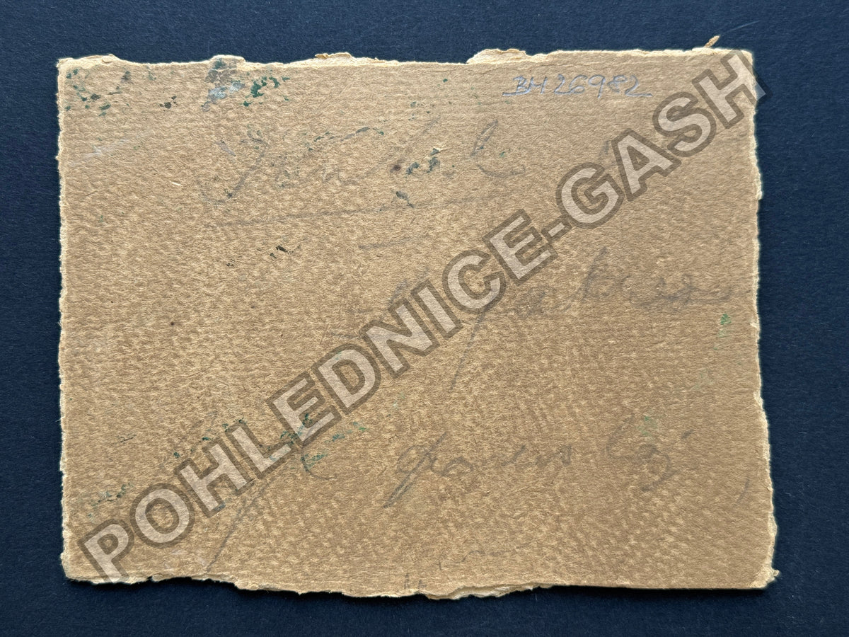 Stará fotografie rodina s vojákem ručně kolorovaná (BM26982)