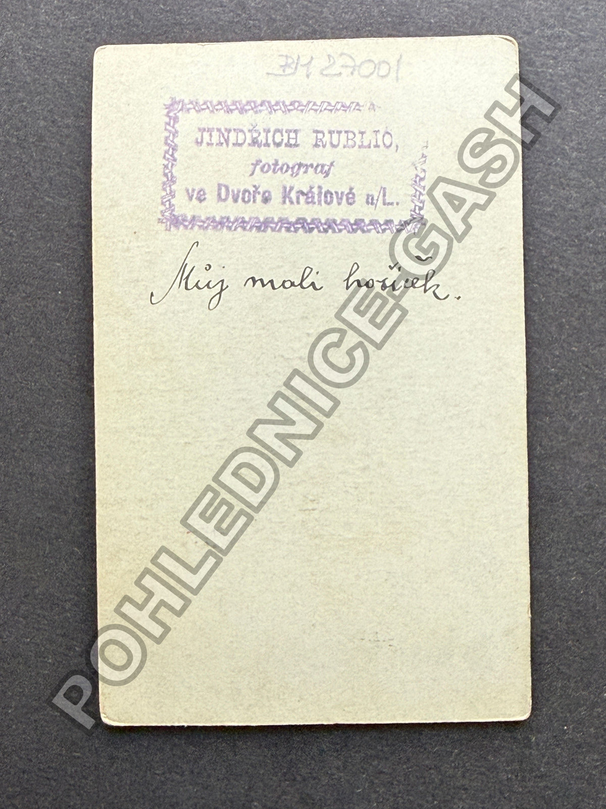 Stará fotografie Dvůr Králové n/L chlapec s houslemi (BM27001)