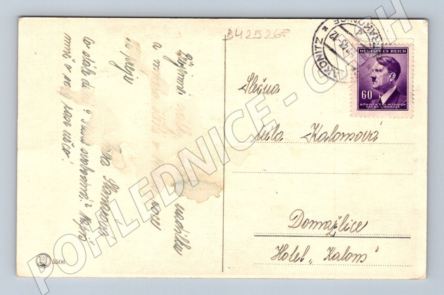 Pohlednice Novoroční pozdrav Protektorát 1943 (BM25268)