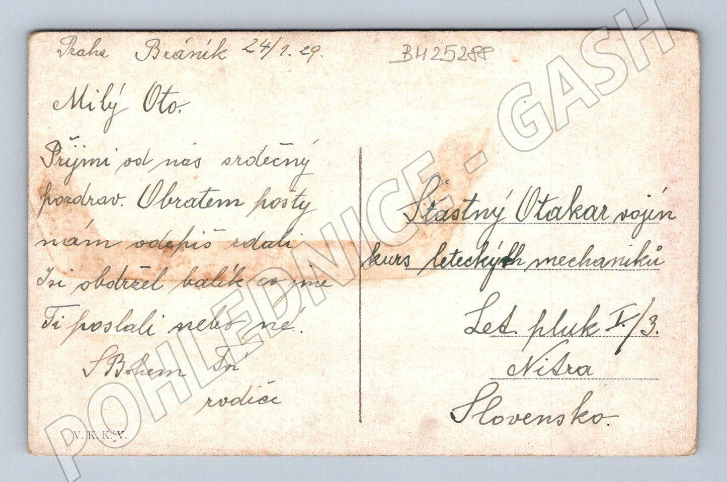Pohlednice krajina u vody domek 1929 (BM25288)